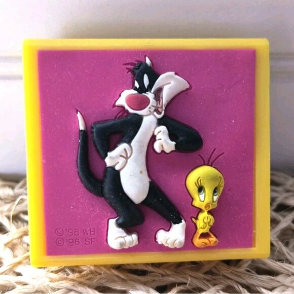 Sylvester and Tweety 1996 Rubber Stamp, Warner Brothers Souvenir, GUC - Picture 1 of 8